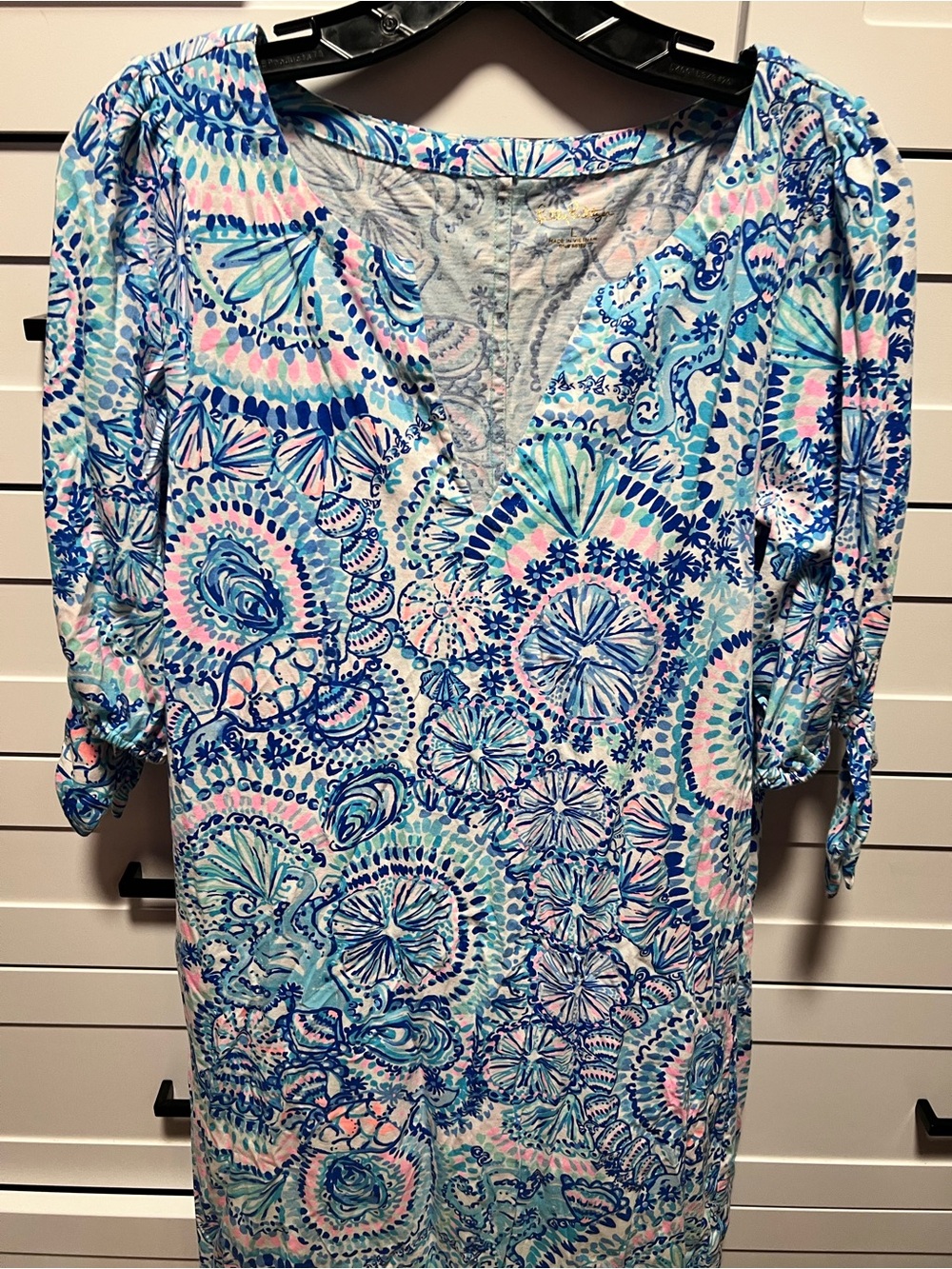 Lilly Pulitzer Easley Puff Sleeve Cotton Knit Dress (D1) - Picture 2 of 8